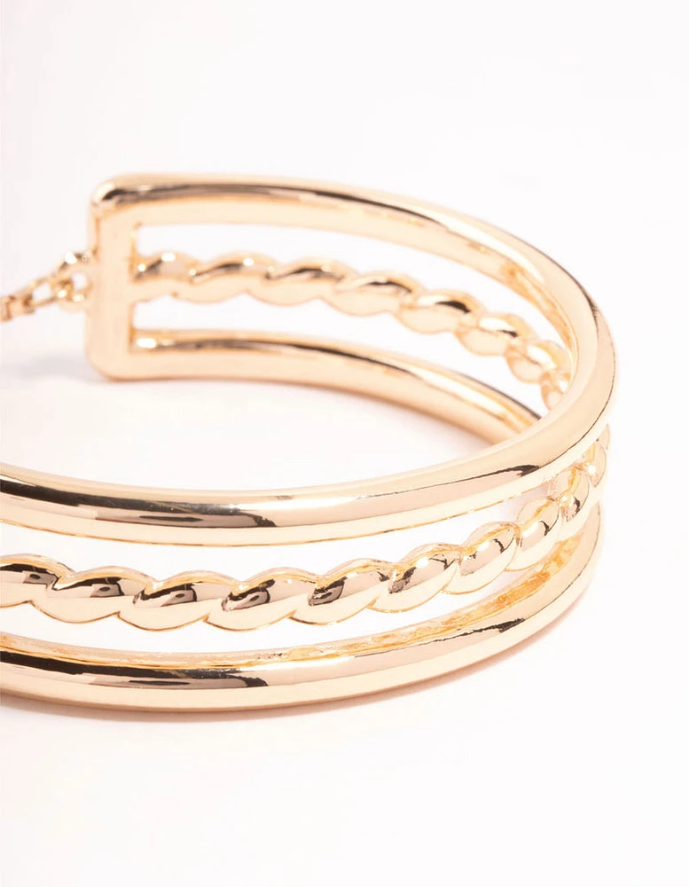 Gold Twisted Toggle Bracelet