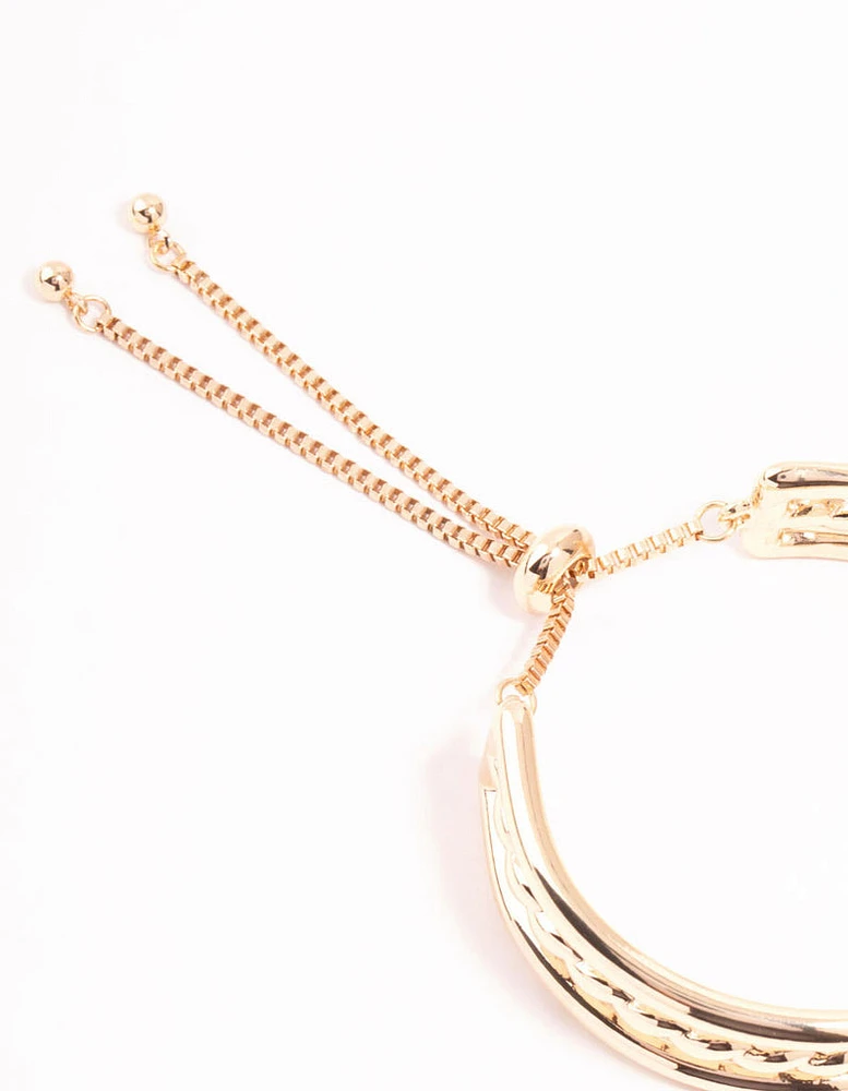 Gold Twisted Toggle Bracelet