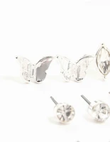 Silver Multiple Stud & Hoop Earrings 20-Pack