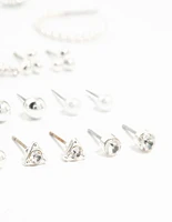 Silver Multiple Stud & Hoop Earrings 20-Pack