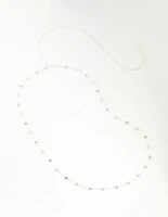 Silver Pearl & Diamante Station Waist Chain