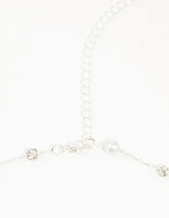 Silver Pearl & Diamante Station Waist Chain