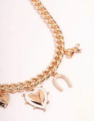 Gold Novelty Charm Necklace