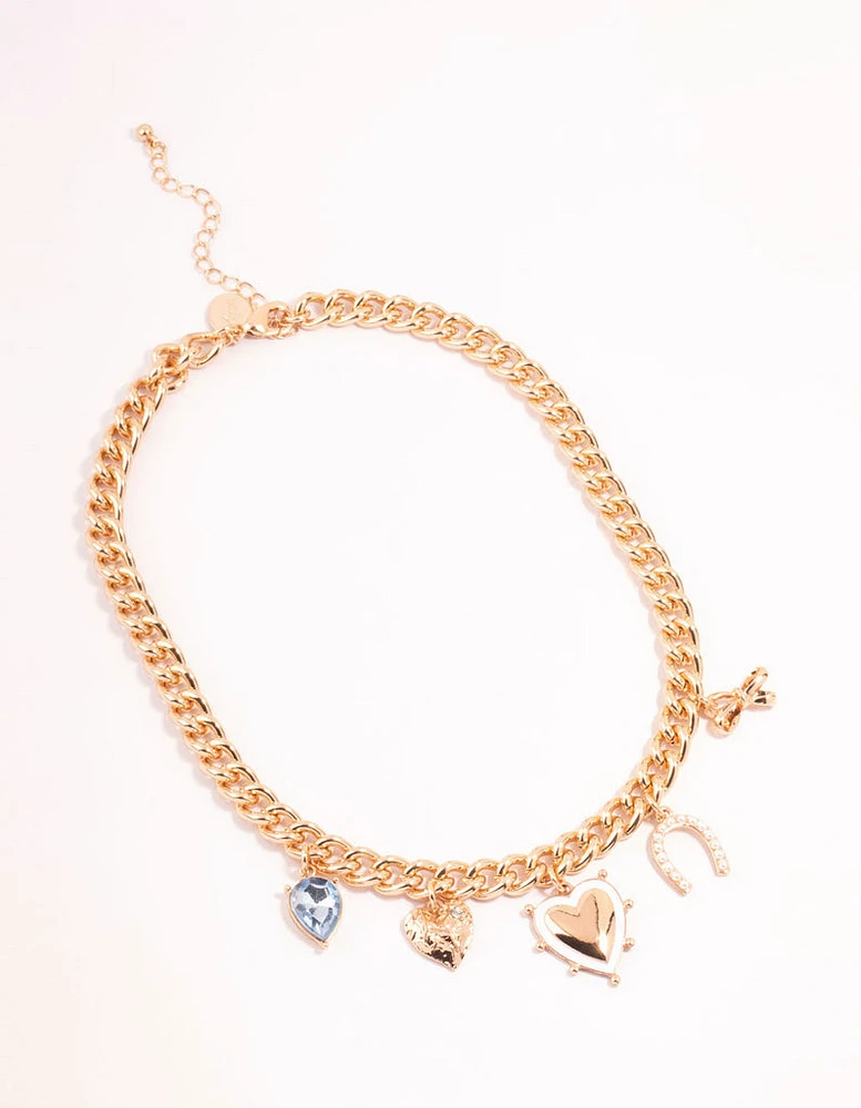 Gold Novelty Charm Necklace