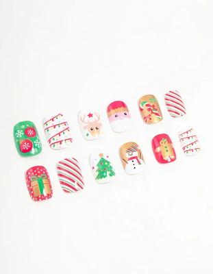 Green & Red Festive Press On Nail Set