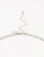 Silver  Cubic Zirconia Y-Necklace