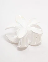 White Frangipani Claw Clip
