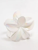 White Frangipani Claw Clip