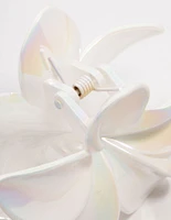 White Frangipani Claw Clip