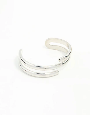 Rhodium Metal Wrap Around  Wrist Cuff