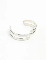 Rhodium Metal Wrap Around  Wrist Cuff