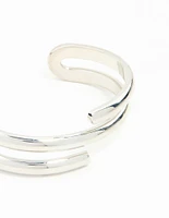 Rhodium Metal Wrap Around  Wrist Cuff