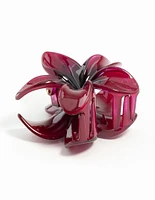 Burgundy Ombre Tropical Hibiscus Claw Clip