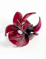 Burgundy Ombre Tropical Hibiscus Claw Clip