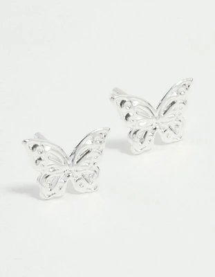 Sterling Silver Butterfly Stud Earrings