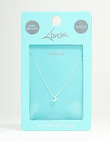 Sterling Silver Cubic Zirconia Moon Necklace