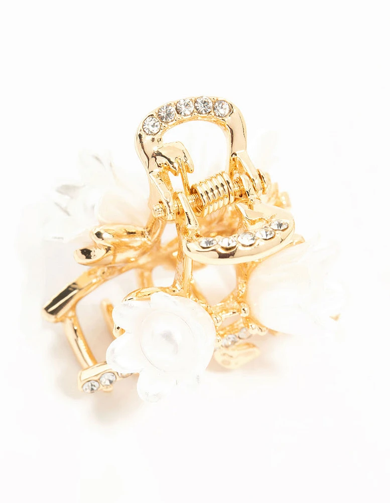 Gold Flower Mini Claw Clips 2-Pack