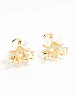 Gold Flower Mini Claw Clips 2-Pack