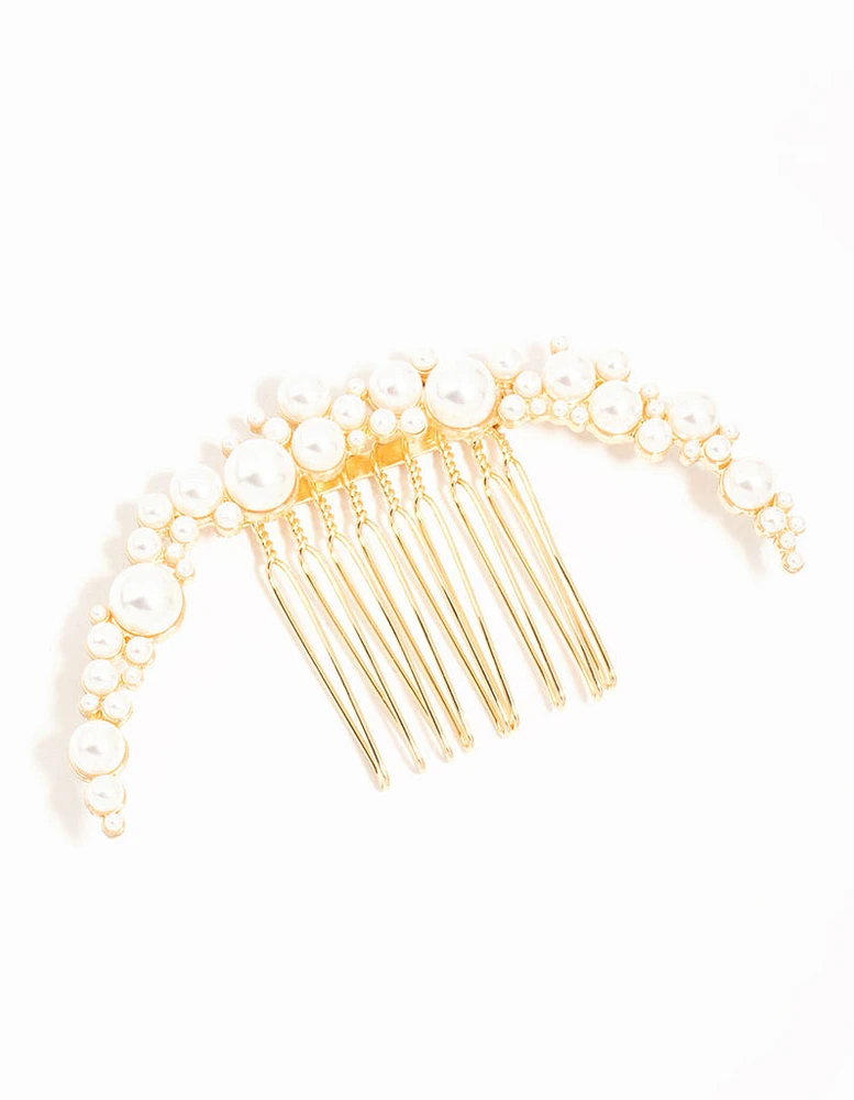 Pearl Cluster U Shape Hair Comb