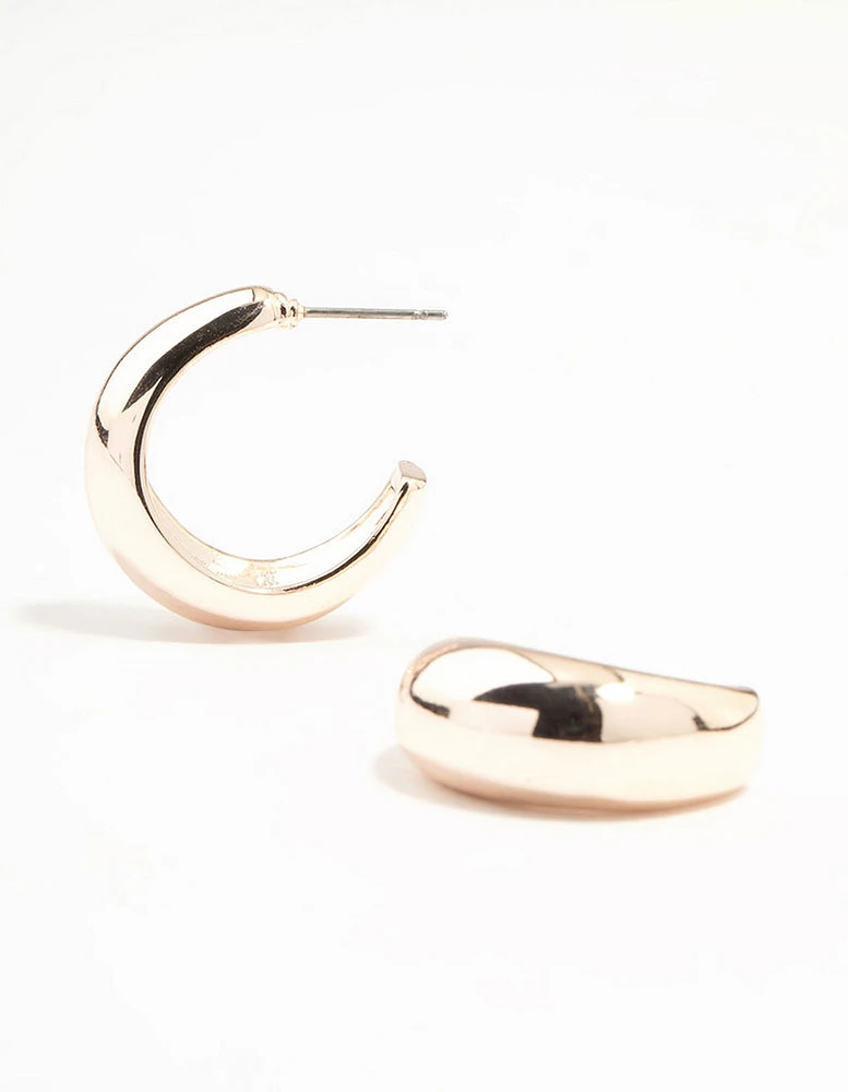 Rose Gold Teardrop Hoop Earrings