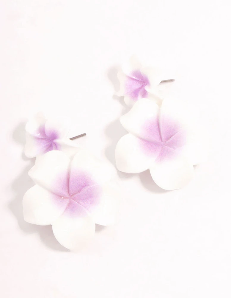 Frangipani Acrylic Drop Earrings