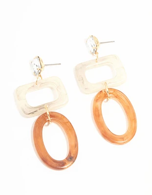 Open Shape Drop Acrylic Earrings