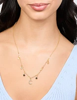 Gold Celestial Diamante Drop Necklace