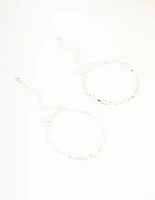 Silver Chain Link & Pearl Bracelets 2-Pack