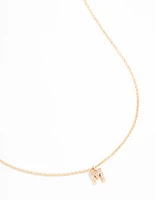 Gold Plated Cubic Zirconia Letter Necklace