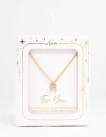 Gold Plated Cubic Zirconia Letter Necklace