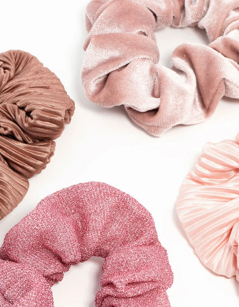 Dark & Light Pink Scrunchies 4-Pack