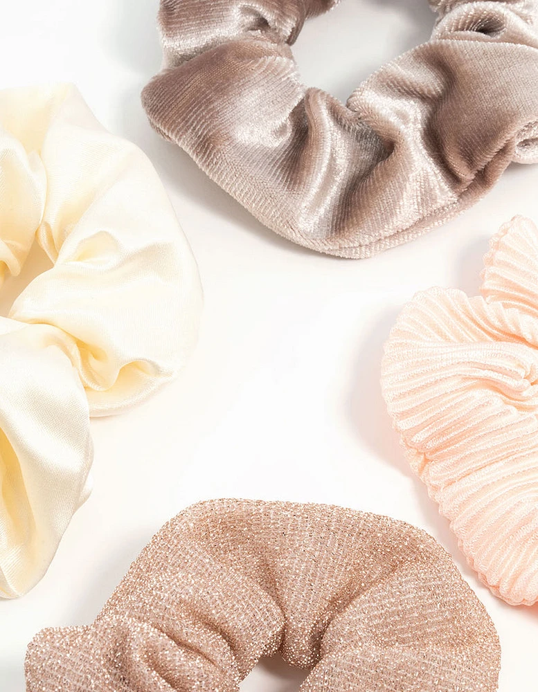 Ivory & Blush Scrunchies 4-Pack