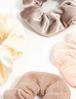 Ivory & Blush Scrunchies 4-Pack