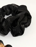 Black & Neutral Fabric Xmas Scrunchies 4-Pack