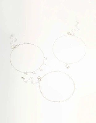 Silver Celestial Choker Necklaces 3-Pack