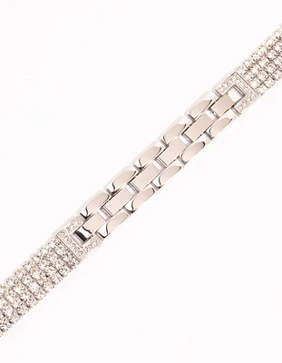 Silver & Diamante Watch Strap 42/44/45