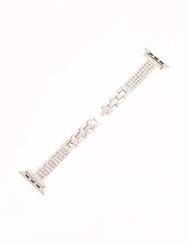 Silver & Diamante Watch Strap 42/44/45