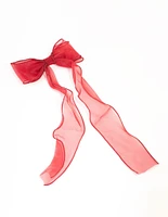 Red Organza Curly Bow Clip