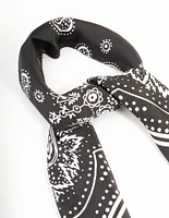 Classic Black  Fabric Paisley Scarf