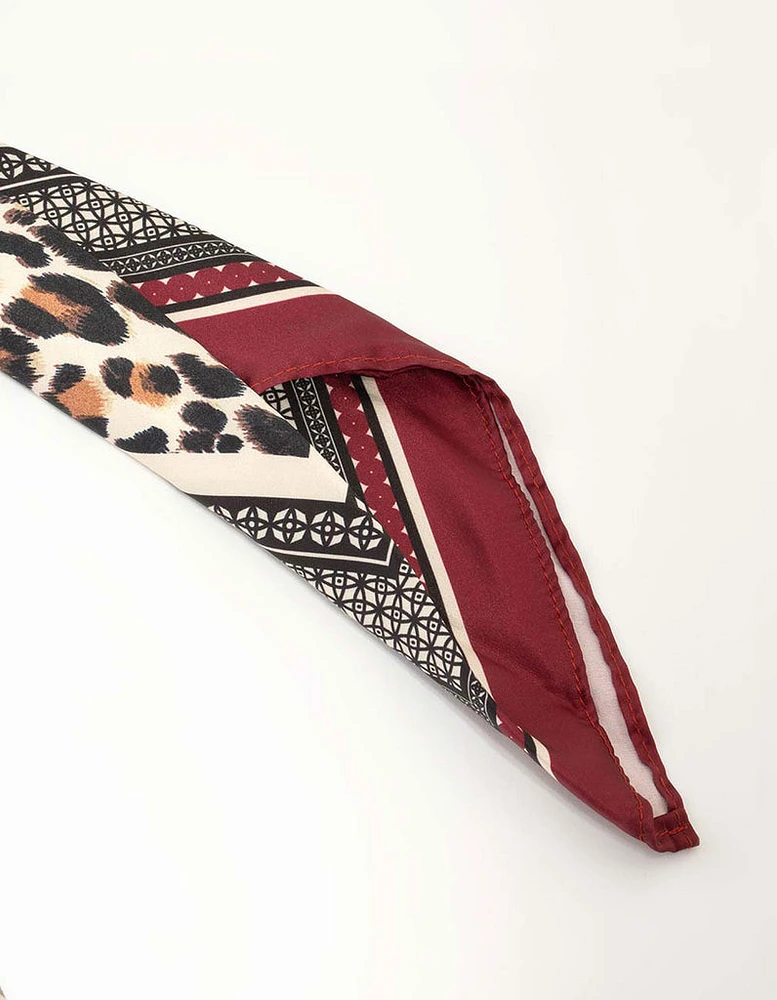 Red & Black Leopard Print Scarf