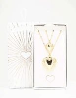 Gold Filigree Locket Necklaces 2-Pack