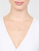 Gold Plated Sun & Cubic Zirconia Pendant Necklace