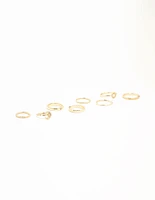 Gold Celestial & Sleek Mixed Rings 8-Pack