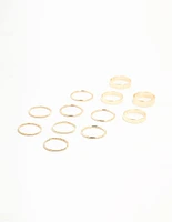 Gold Thick & Simple Rings 12-Pack