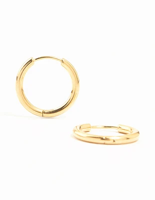 Gold Plated Titanium Medium Classic Hoop Earrings