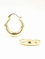 Gold Plated Large Smooth Chunky Hoop Earrings