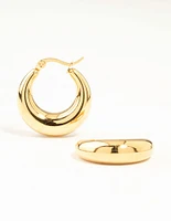 Waterproof Gold Plated Stainless Steel Large Hinged Chunky Hoop Earrings