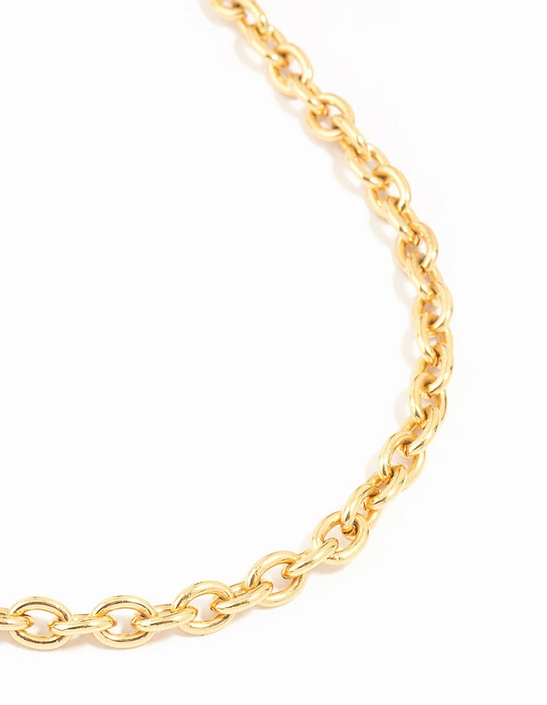 Waterproof Gold Plated Stainless Steel Cable Necklace