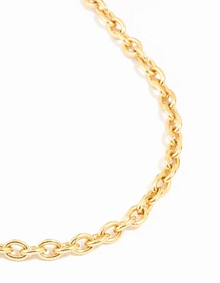 Waterproof Gold Plated Stainless Steel Cable Necklace