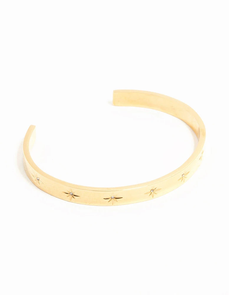 Waterproof Gold Plated Stainless Steel Celestial Wrist Cuff